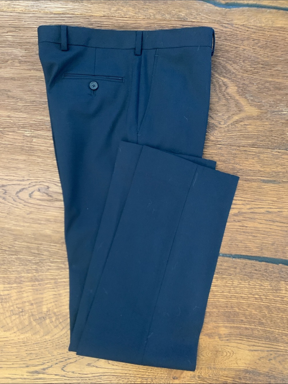 TALLIA Men's Navy Dress Pants - Classic Flat Front